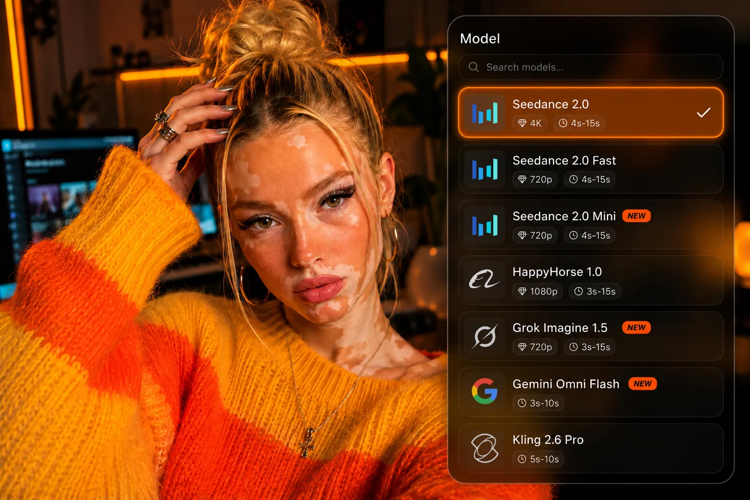 Eyondo AI video model picker